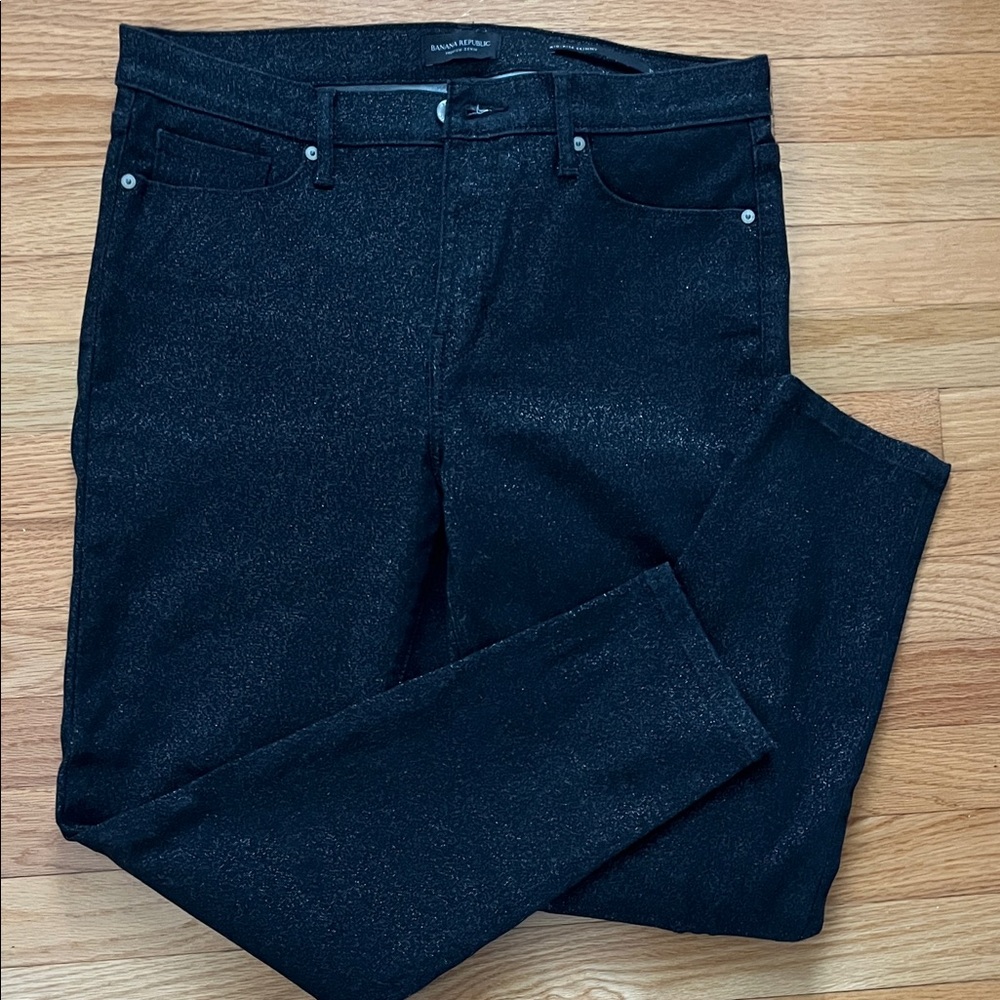 Banana Republic Black Metallic Jeans 31